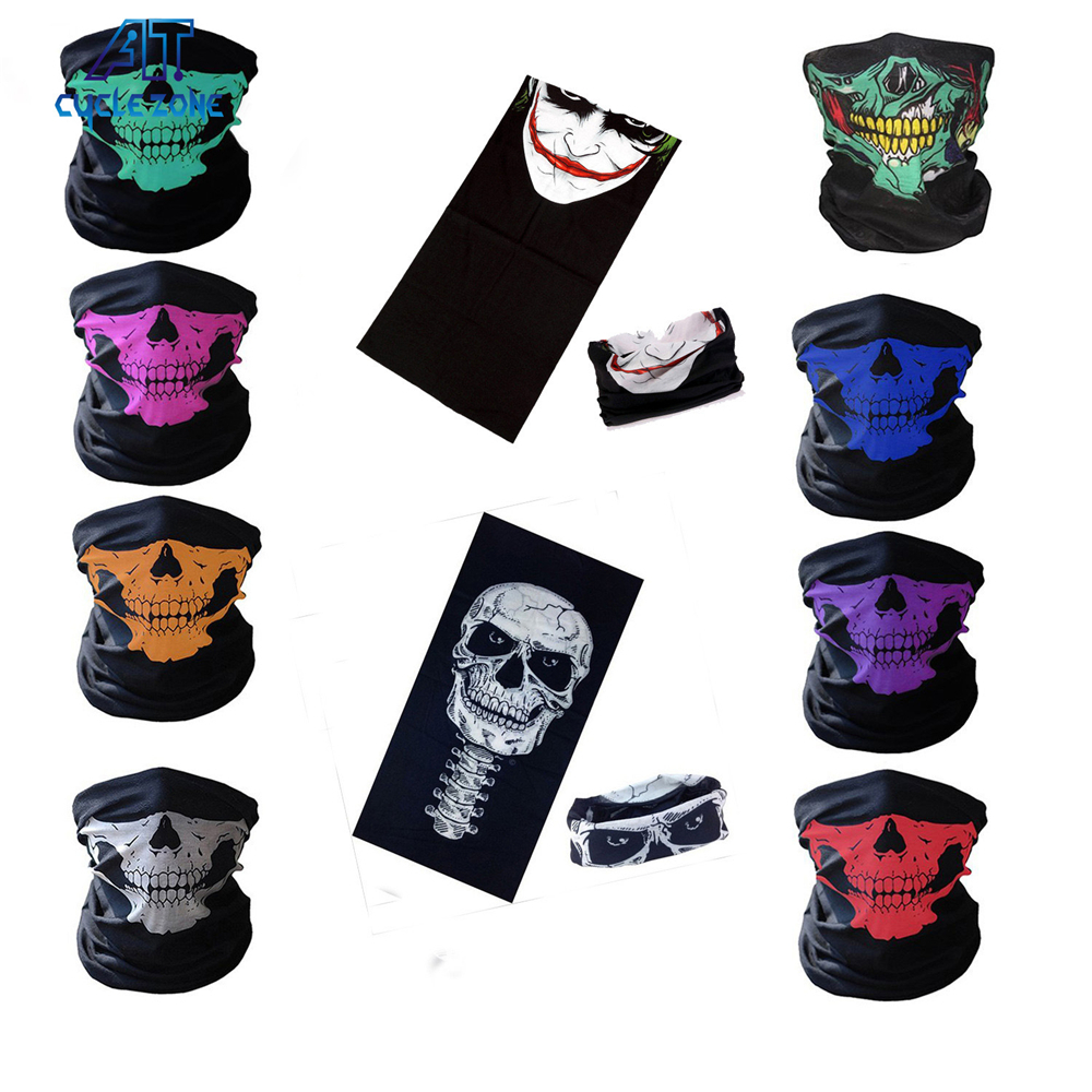  Skull Multifunctional Elastic Seamless Headwear Bandana Headband Half Face Mask Scarf Neck UV Sun Protection Beanie