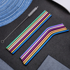 Amazon Hot Selling Metal Straw, Colorful Stainless Lid, Folding Drinking Straw