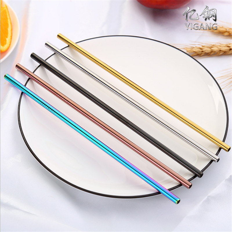 Eco-friendly Colorful Stainless Steel Straw Drinking For Bar 